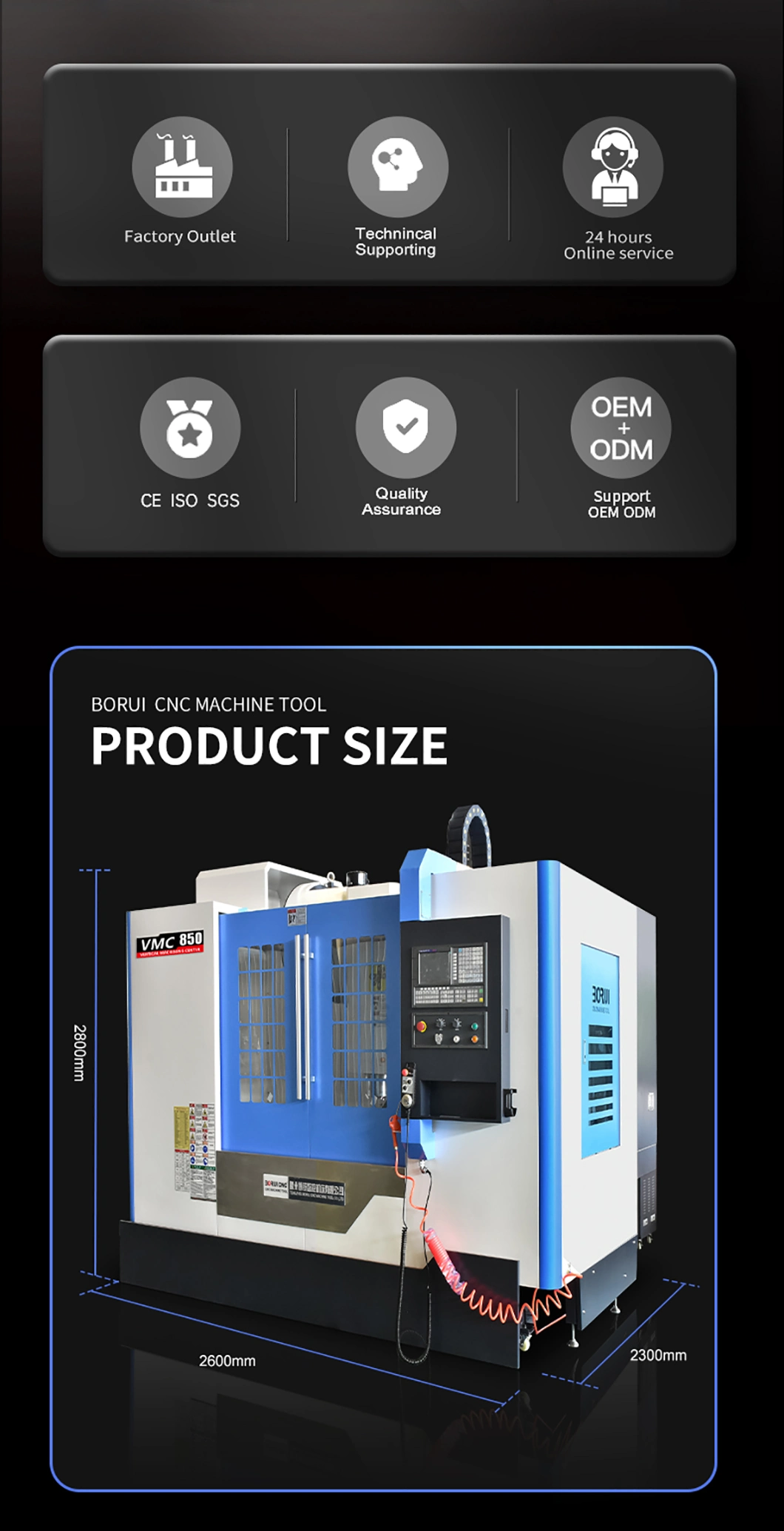 Vmc850 Fanuc Siemens GSK Controller Vmc CNC Milling Machine CNC Machining Center